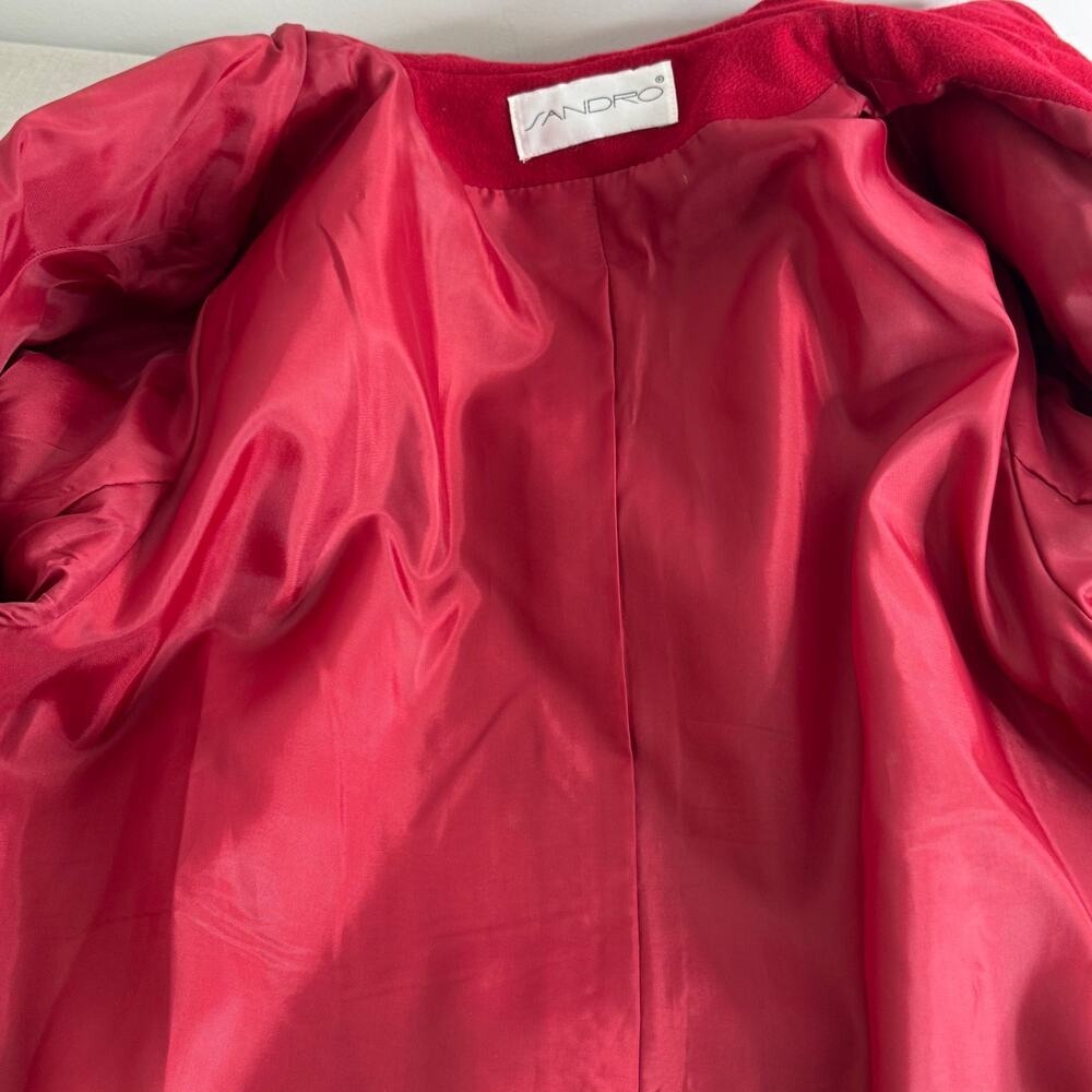 Vintage Sandro wool red hooded‎ coat - Picture 3 of 9